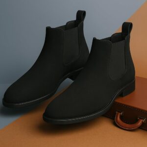 Kraasa Men's Slip On Fashion Chelsea Boots | High Tops, Soft Cushioned Insole, Comfortable Fit, Trendy, Stylish Boots